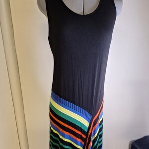 Spense Elegant Black Stretch V Style Summer Dress Size Large